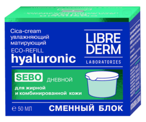 Eco-refill гиалуроновый cica-крем увлажняющий матирующий дневной для ...